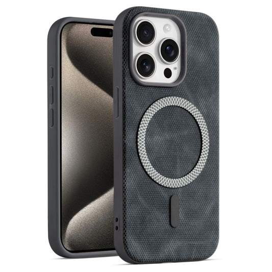 Rugged Vintage Look Back Case For Apple iPhone 15 Pro Max With Magnetic Charging Compatible with MagSafe