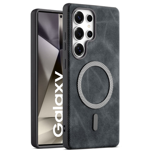 Rugged Vintage Look Back Case For Samsung S24 Ultra 5G With Magnetic Charging Compatible with MagSafe