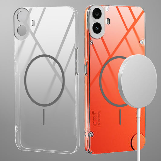 Crystal Clear Transparent Hard Back Anti-Yellowing with MagSafe Compatibility Phone Case For CMF Nothing Phone 1