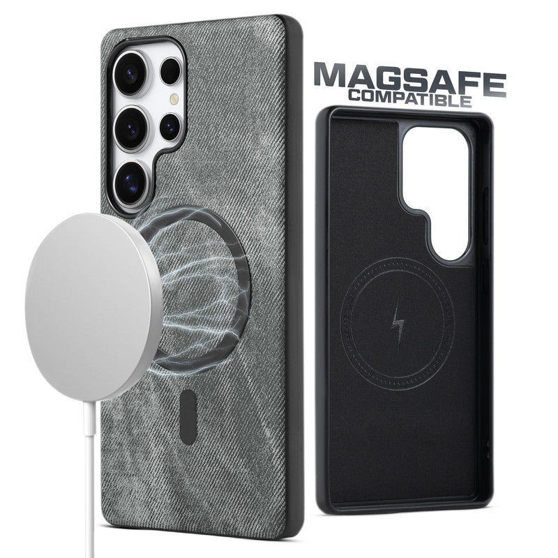 Classic Denim Finish Back Case For Samsung S24 Ultra 5G With Wireless Charging Support Support