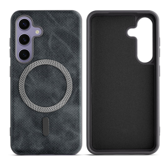 Rugged Vintage Look Back Case For Samsung S24 5G With Magnetic Charging Compatible with MagSafe