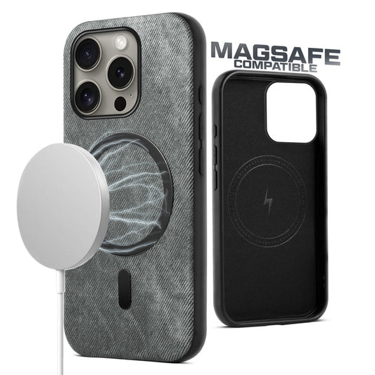 Classic Denim Finish Back Case For Apple iPhone 15 Pro With MagSafe Support