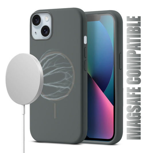 Liquid Silicon With Microfiber Lining Back Case For Apple iPhone 13 (MagSafe Compatible)