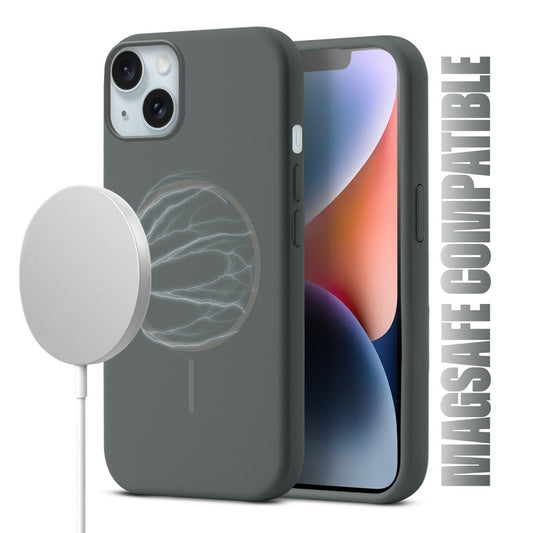 Liquid Silicon With Microfiber Lining Back Case For Apple iPhone 14 (MagSafe Compatible)