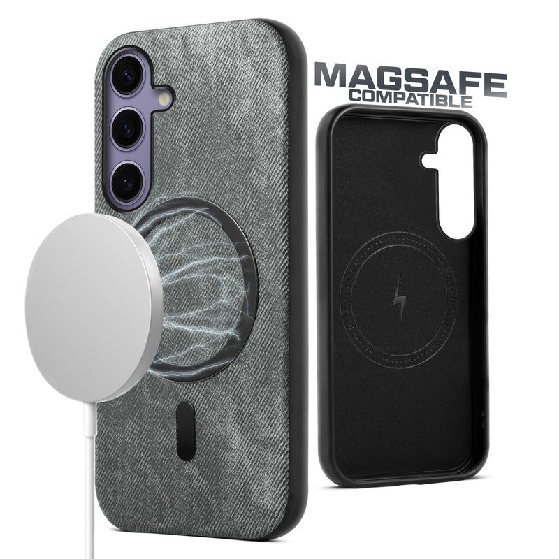 Classic Denim Finish Back Case For Samsung S24 5G With Wireless Charging Support Support