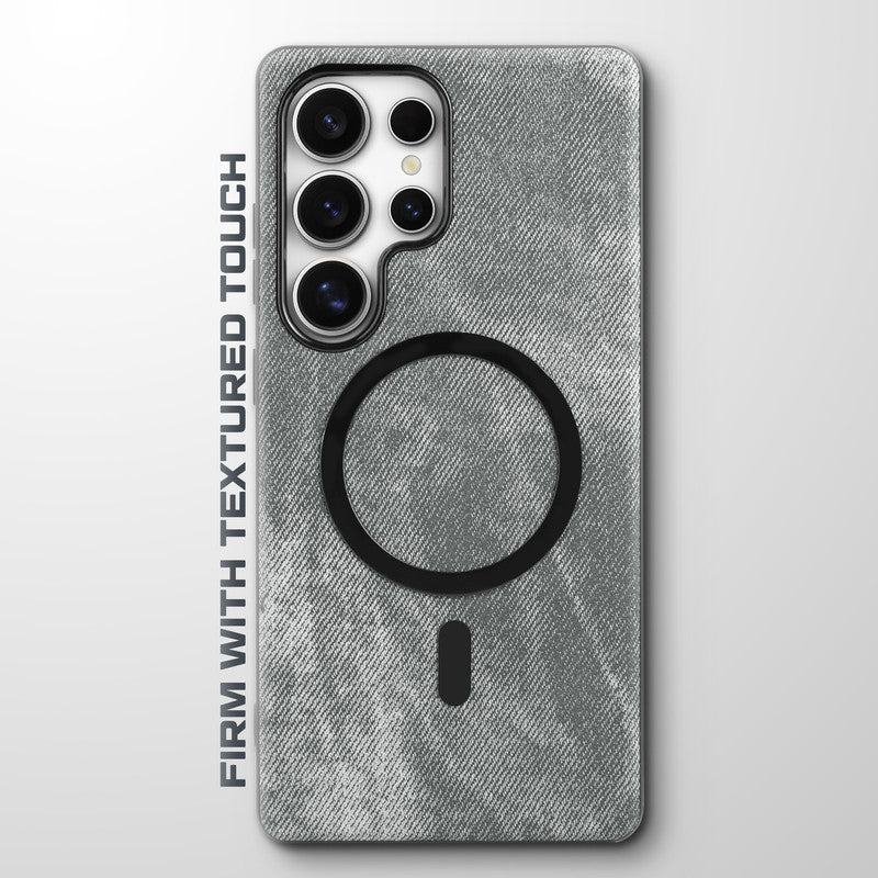 Classic Denim Finish Back Case For Samsung S24 Ultra 5G With Wireless Charging Support Support