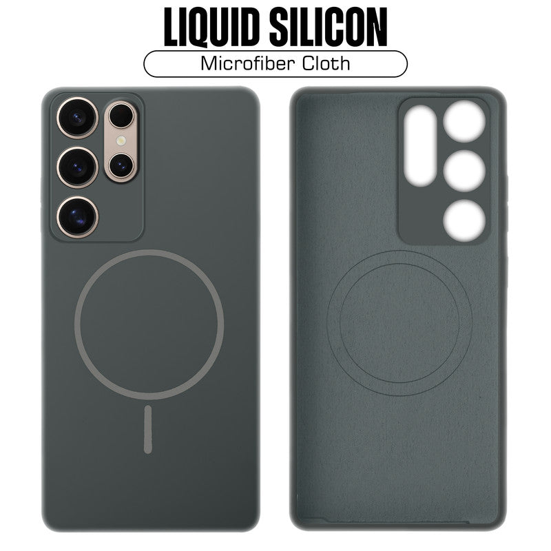 Wireless Charging Support Compatible Liquid Silicone Case For Samsung S25 Ultra 5G With Camera Protection