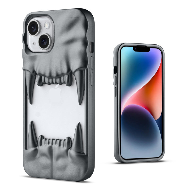 3D Tiger Fang Back Case for Apple iPhone 14, A Wild and Fearless Vibe