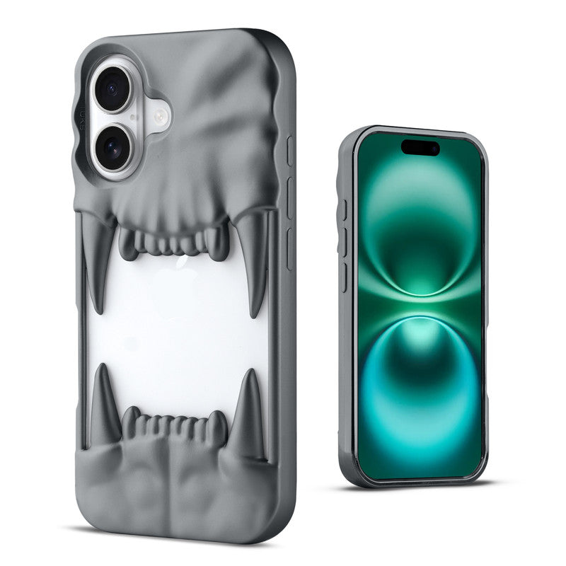 3D Tiger Fang Back Case for Apple iPhone 16 Plus, A Wild and Fearless Vibe