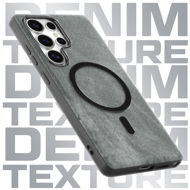 Classic Denim Finish Back Case For Samsung S24 Ultra 5G With Wireless Charging Support Support