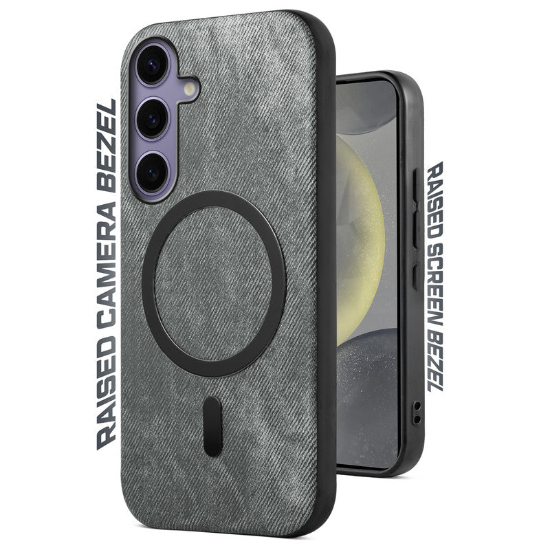 Classic Denim Finish Back Case For Samsung S24 5G With Wireless Charging Support Support