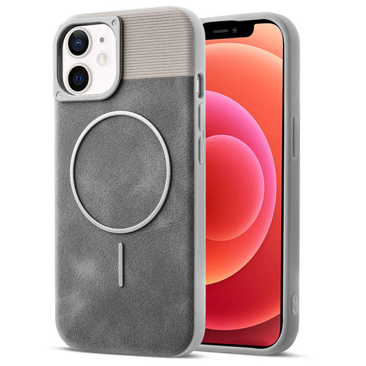 Luxury PU Leather Hard Back Case for Apple iPhone 12, With Micro-Fiber Cloth inside, MagSafe Compatible