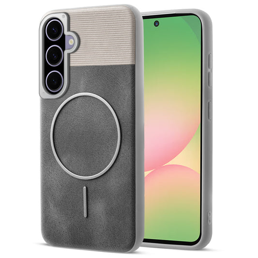 Luxury PU Leather Hard Back Case for Samsung A56 5G, With Micro-Fiber Cloth inside, MagSafe Compatible