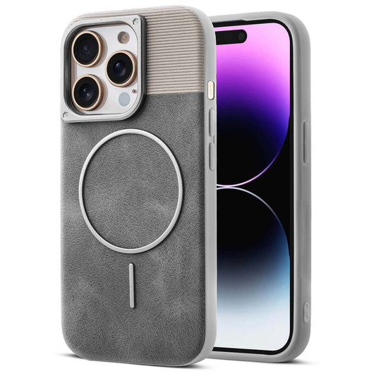 Luxury PU Leather Hard Back Case for Apple iPhone 14 Pro Max, With Micro-Fiber Cloth inside, MagSafe Compatible