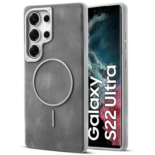 Elite PU Leather Case for Samsung S22 Ultra 5G , Hard Shell with Soft Inner Fabric & MagSafe Support