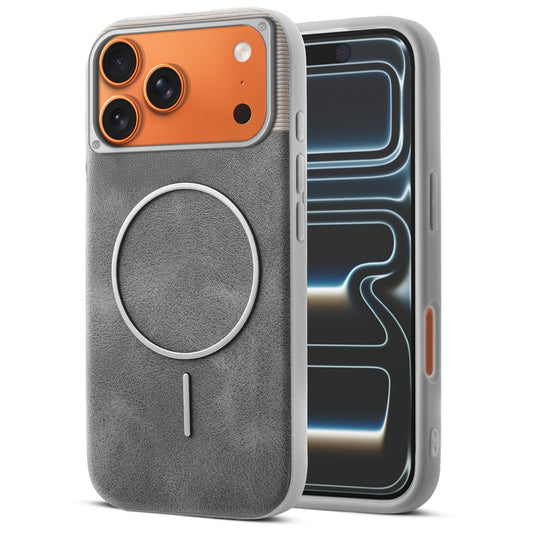Luxury PU Leather Hard Back Case for Apple iphone 17 Pro Max, With Micro-Fiber Cloth inside, MagSafe Compatible