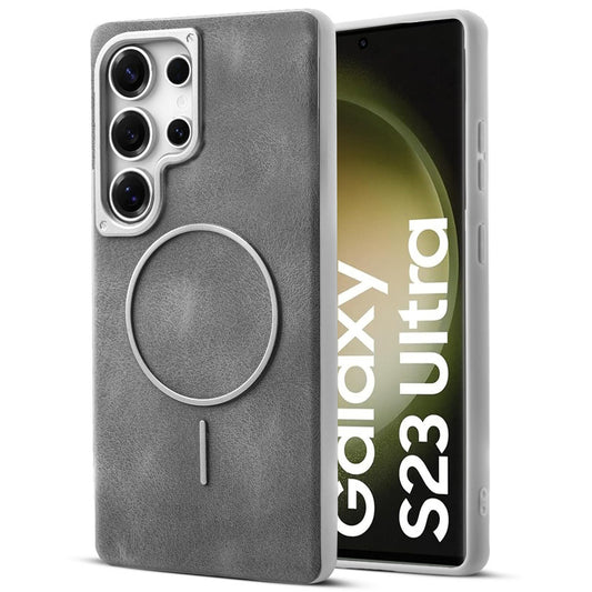Elite PU Leather Case for Samsung S23 Ultra 5G , Hard Shell with Soft Inner Fabric & MagSafe Support