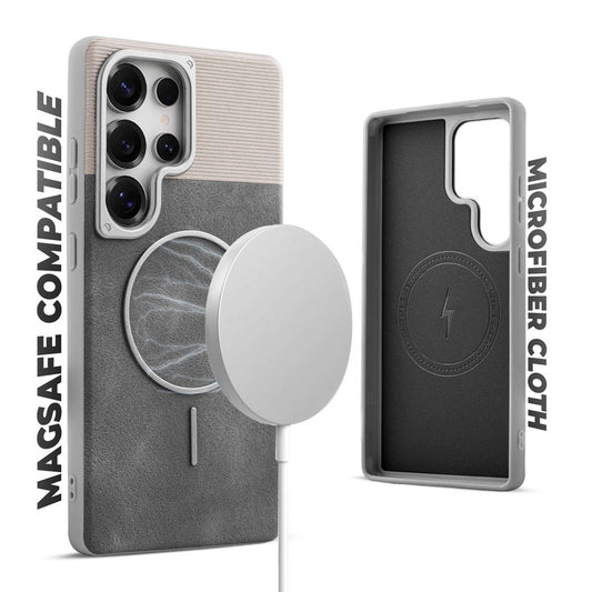 Luxury Leather MagSafe Case for Samsung S25 Ultra 5G