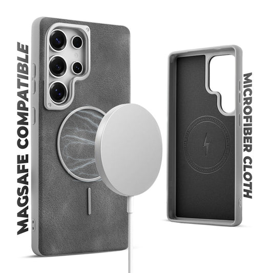 Elite PU Leather Case for Samsung S23 Ultra 5G , Hard Shell with Soft Inner Fabric & MagSafe Support