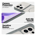Dark Grey-White phone case for Oppo Reno 16 Pro 5G showing camera safety edges, anti slip side grip and easy press button covers.