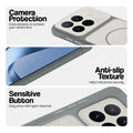 Dark Grey-White phone case for Xiaomi 17T 5G showing camera safety edges, anti slip side grip and easy press button covers.