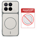 Dark Grey-White back cover for Xiaomi 17T 5G with printed ring pattern and message showing not compatible with MagSafe charging.