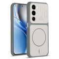 Front and back view of Dark Grey-White protective back cover for Realme P4R 5G with textured sides, camera guard and slim fit design.