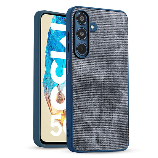 Classic Denim Finish Back Case for Samsung M35 5G with Raised Camera Edges & Micro-Fiber Lining