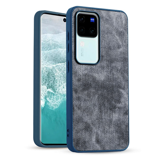 Classic Denim Finish Back Case for Vivo V30 Pro 5G with Raised Camera Edges & Micro-Fiber Lining