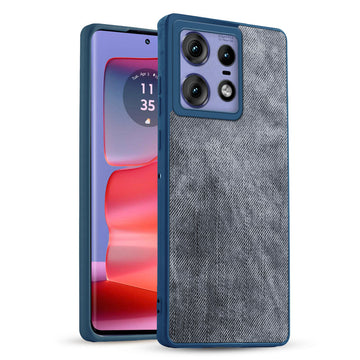Denim Jeans Cloth Back Cover Case for Motorola Moto Edge 50 Pro 5G