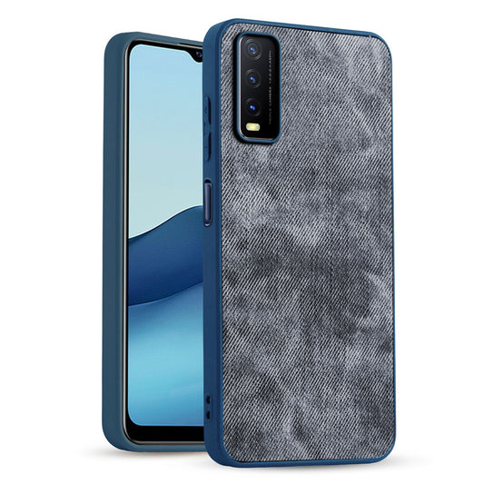 Classic Denim Finish Back Case for Vivo Y20 with Raised Camera Edges & Micro-Fiber Lining
