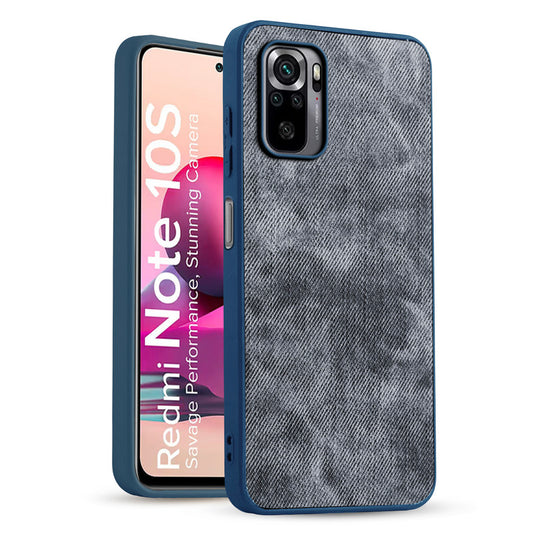 Denim Jeans Cloth Back Cover Case for Redmi Note 10S