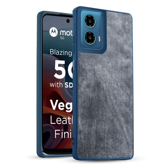 Classic Denim Finish Back Case for Motorola Moto G34 5G
