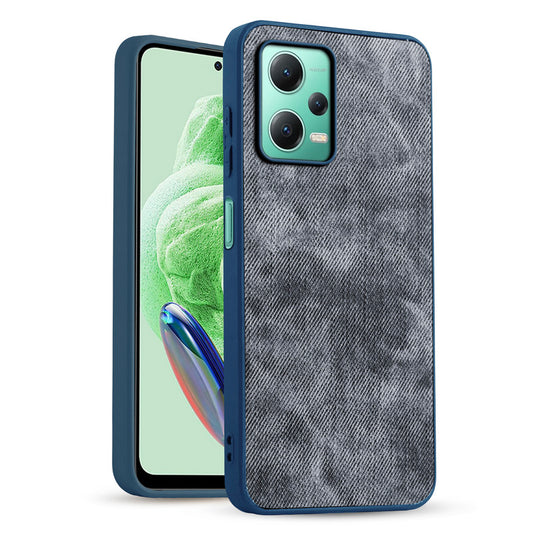 Denim Jeans Cloth Back Cover Case for Redmi Note 12 5G