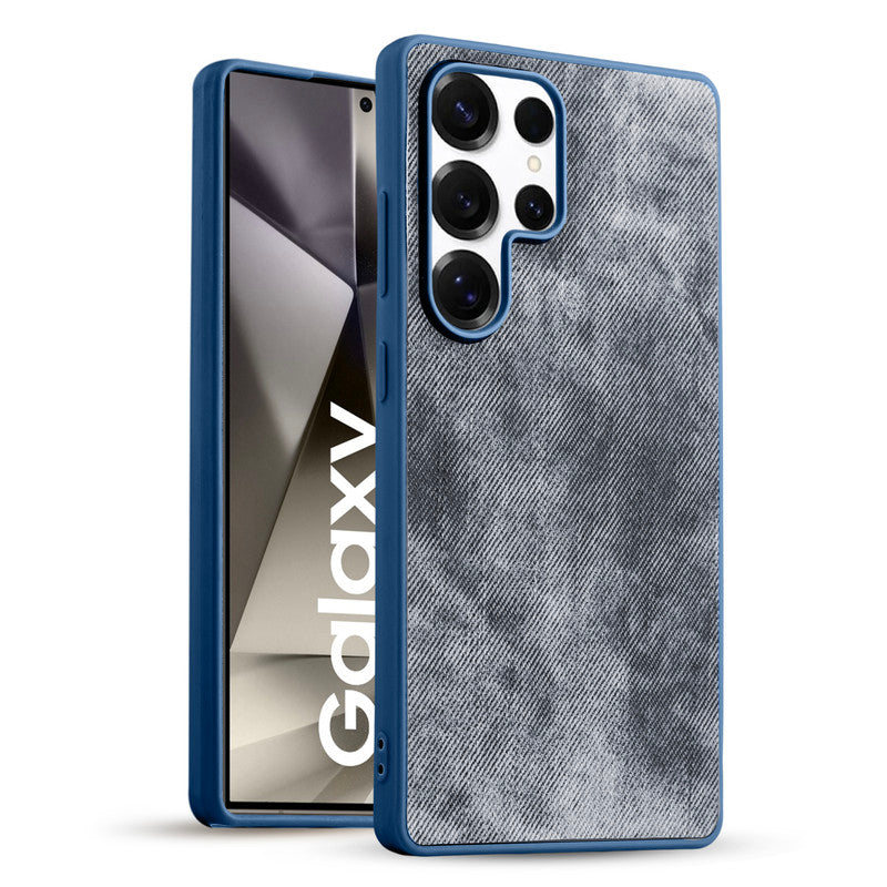 Denim Jeans Cloth Back Cover Case for Samsung S24 Ultra 5G