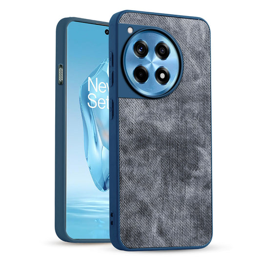 Classic Denim Finish Back Case for OnePlus 12R 5G with Raised Camera Edges & Micro-Fiber Lining