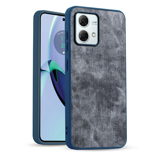Classic Denim Finish Back Case for Motorola Moto G84 5G with Raised Camera Edges & Micro-Fiber Lining