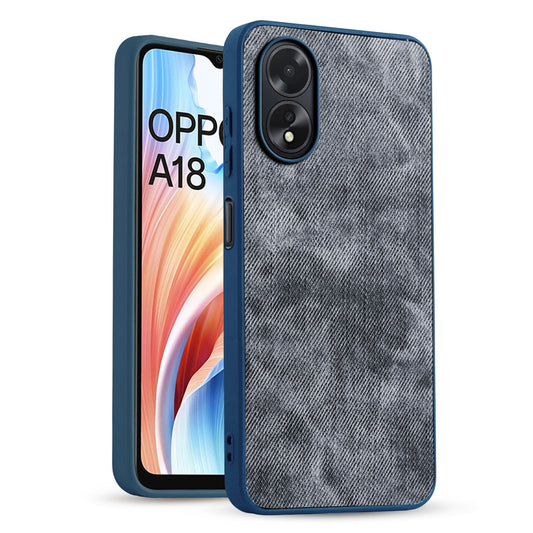 Classic Denim Finish Back Case for Oppo A18