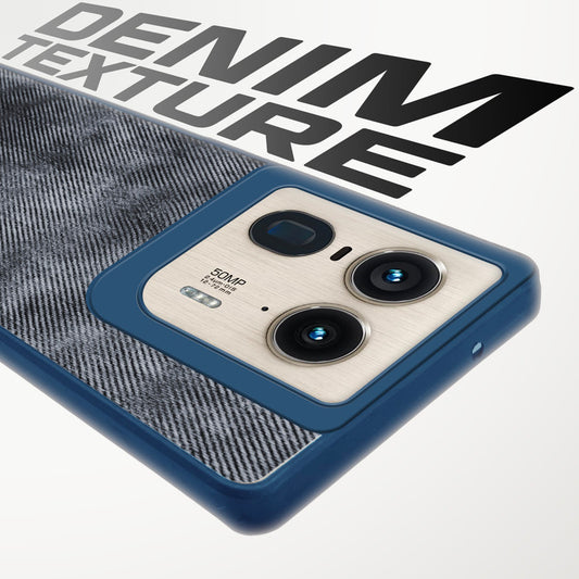 Denim Jeans Cloth Back Cover Case for Motorola Moto Edge 50 Ultra 5G