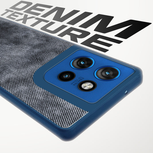 Classic Denim Finish Back Case for Motorola Moto Edge 50 Neo 5G with Raised Camera Edges & Micro-Fiber Lining