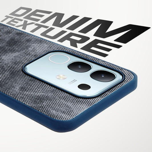 Denim Jeans Cloth Back Cover Case for Vivo T4x 5G