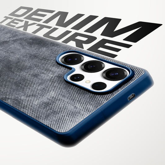 Classic Denim Finish Back Case for Samsung S24 Ultra 5G with Raised Camera Edges & Micro-Fiber Lining