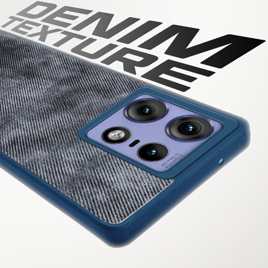 Denim Jeans Cloth Back Cover Case for Motorola Moto Edge 50 Pro 5G