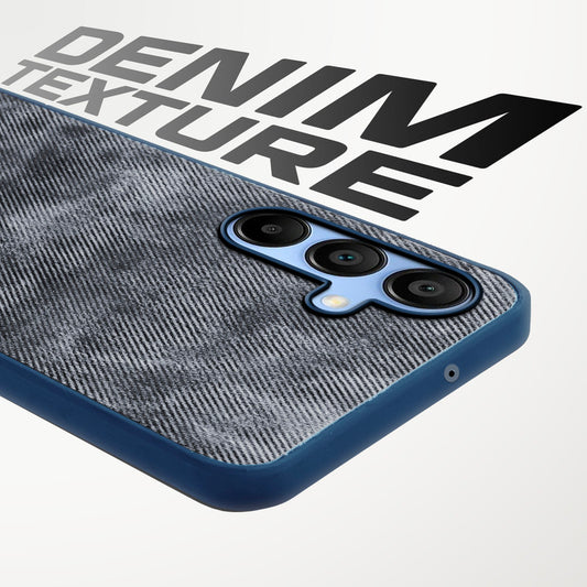 Classic Denim Finish Back Case for Samsung A15 5G with Raised Camera Edges & Micro-Fiber Lining