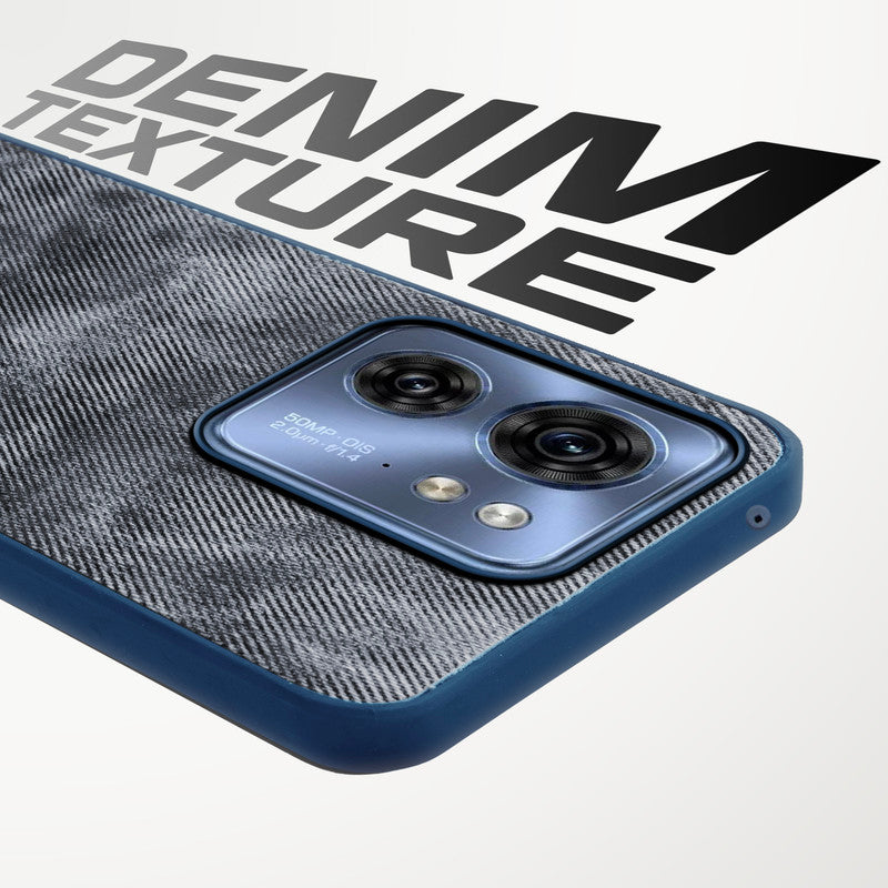 Denim Jeans Cloth Back Cover Case for Motorola Moto Edge 40 5G