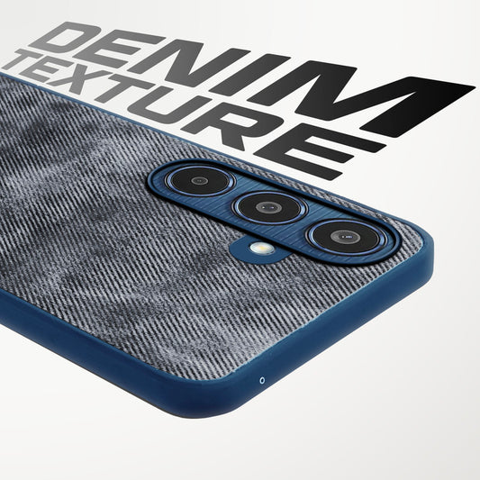 Classic Denim Finish Back Case for Samsung M35 5G with Raised Camera Edges & Micro-Fiber Lining