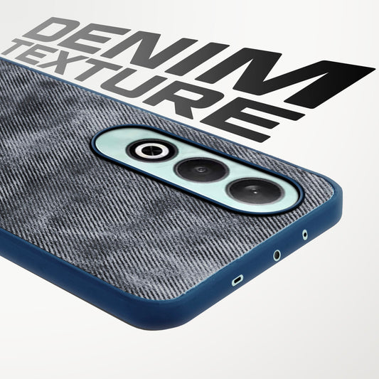 Classic Denim Finish Back Case for OnePlus Nord CE 4 5G with Raised Camera Edges & Micro-Fiber Lining