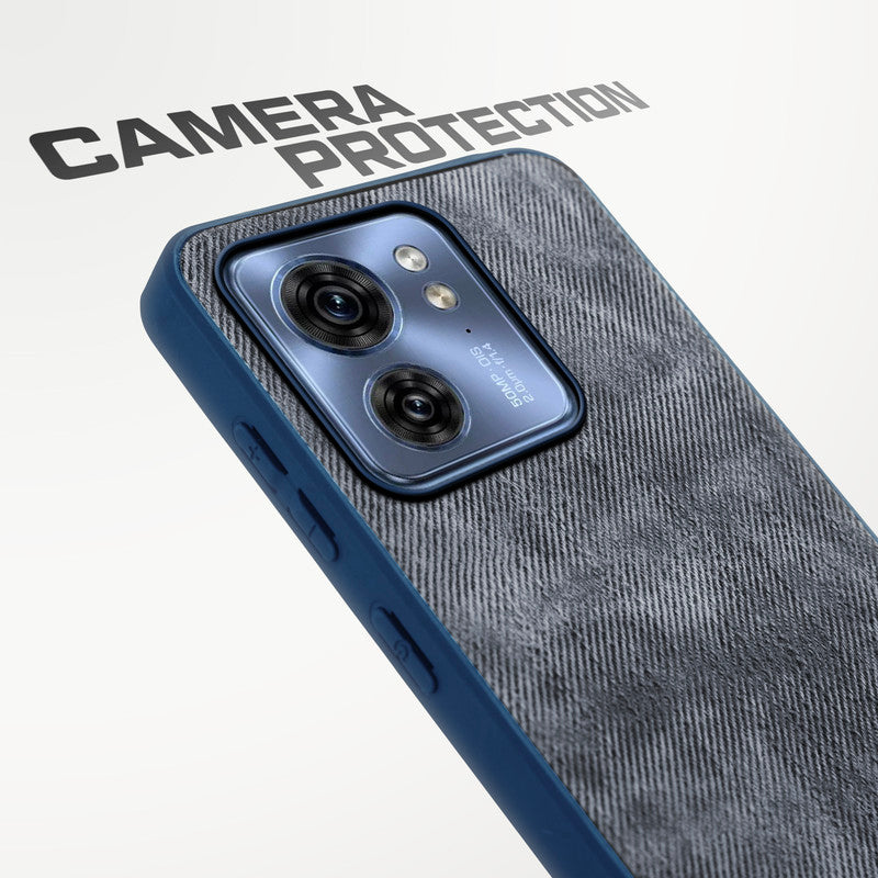 Denim Jeans Cloth Back Cover Case for Motorola Moto Edge 40 5G