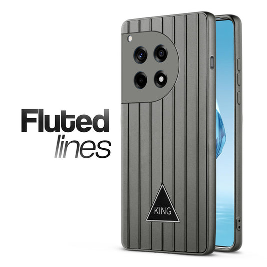 Glossy Matte Line Texture Back Cover for OnePlus 12R 5G