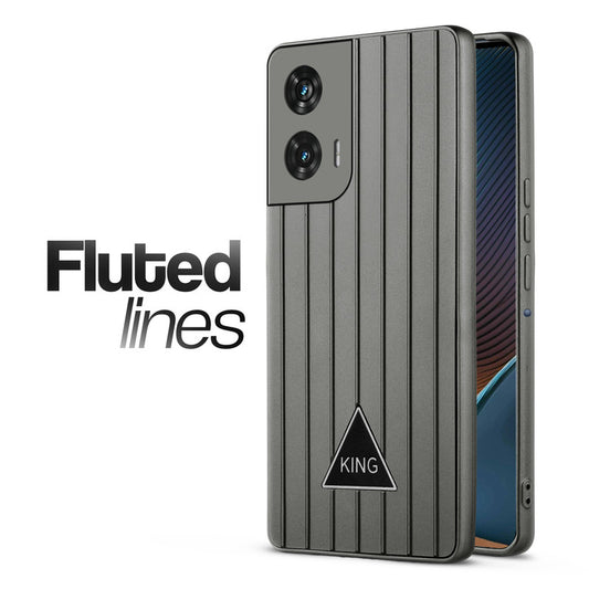 Glossy Matte Line Texture Back Cover for Motorola Moto Edge 50 Fusion 5G